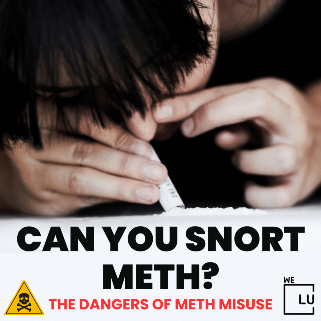 Can you snort meth? When methamphetamine is crushed into a powder, it can be snorted, and the drug is absorbed through the nasal tissues into the bloodstream.