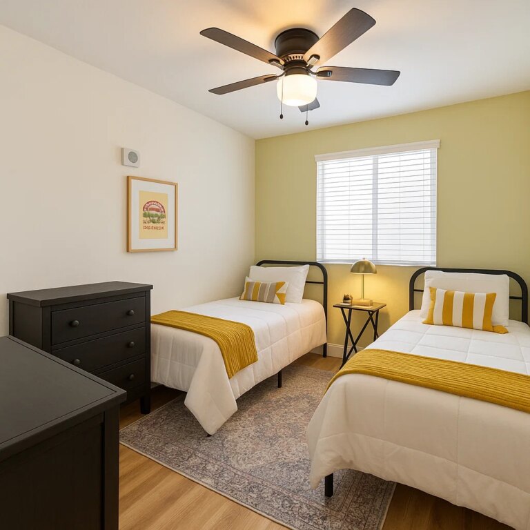 A room with two beds at We Level Up California