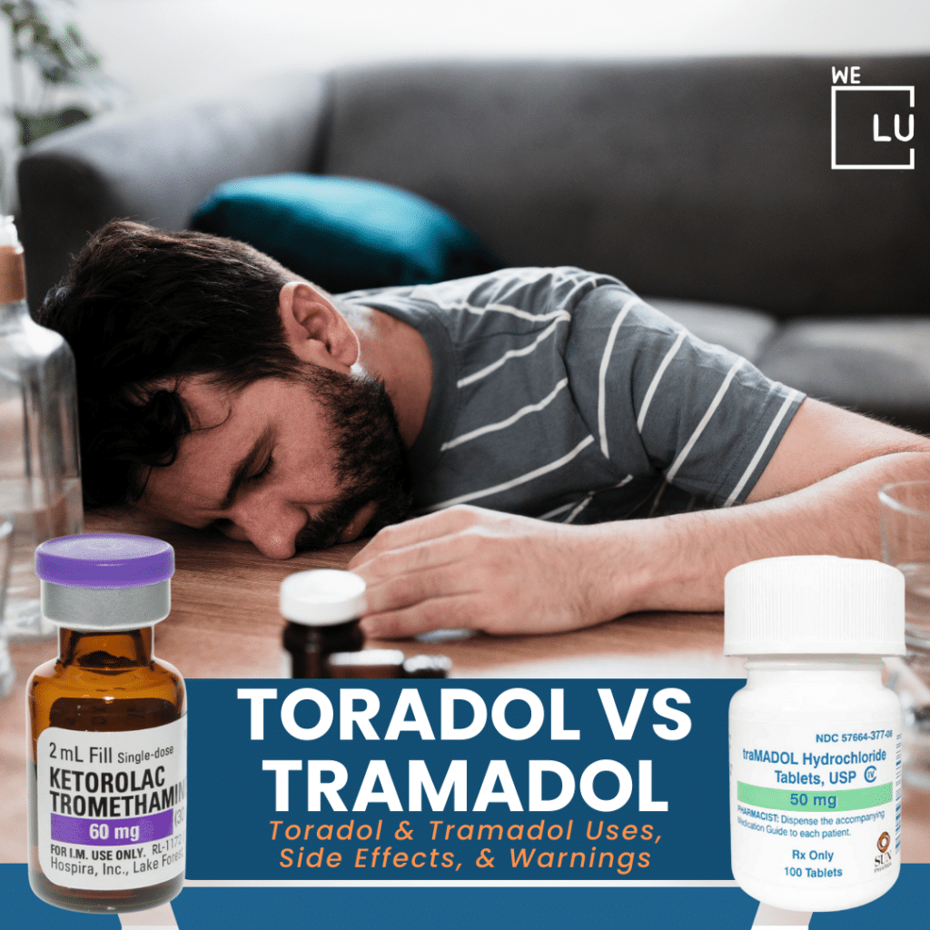 Toradol Vs Tramadol, which to use for pain? Toradol (ketorolac) is an NSAID used to relieve moderate to severe pain. Tramadol is an opioid analgesic used to treat pain that non-opioid pain medications can't control. The choice depends on the type of pain to be treated.